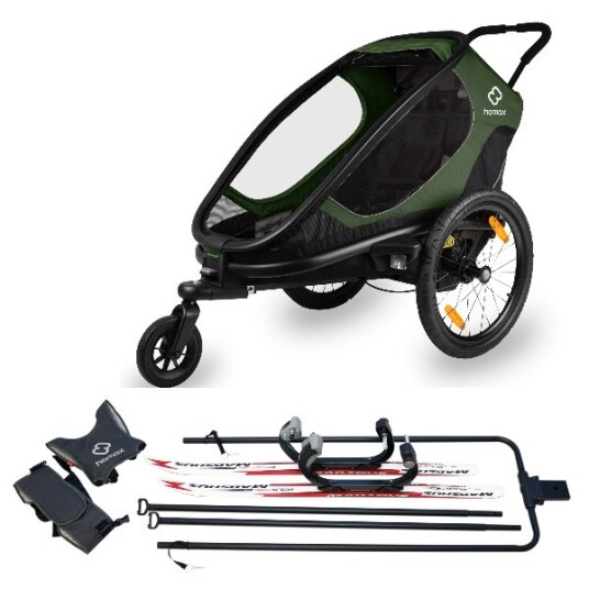 Hamax Multisportsvogn Outback One 1 Sete inkl. Skikit Green/Black Hamax Multisportsvogn Outback One 1 Sete inkl. Skikit Green/Black