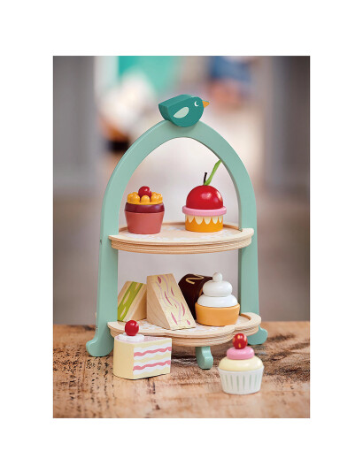 Tender Leaf Mini Chef Afternoon Tea Stand Birdie Multi Patterned One Size
