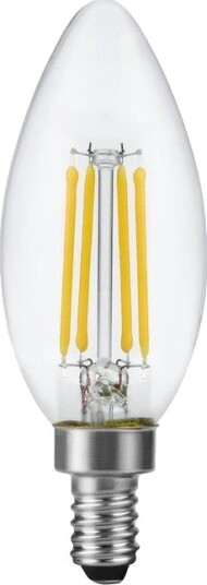Spl E12 4,4W dimbar LED kronepære Filament C35 470lm 2700K klart glass Dimbar : Dimbar Kulør : Varm Spl E12 4,4W dimbar LED kronepære Filament C35 470lm 2700K klart glass Dimbar : Dimbar Kulør : Varm