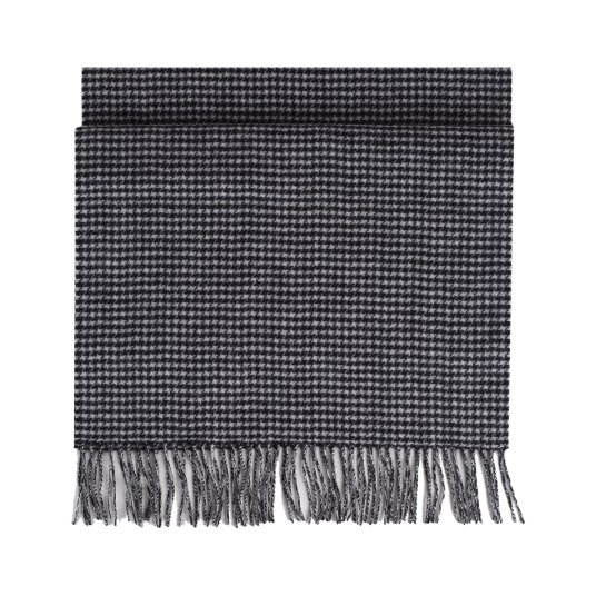 Bea Scarf Black houndstooth One Size Wool scarf