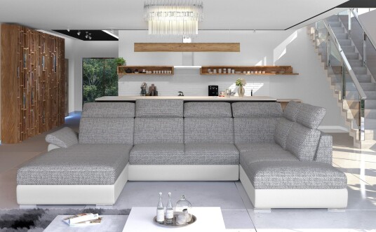 Zoana Sovesofa med Dobbeldivan   Grå/Hvit