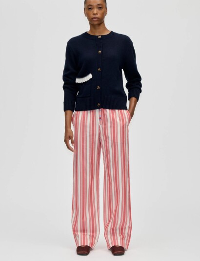 STINE GOYA Jacquard Wool Blend Crewneck Navy XS STINE GOYA Jacquard Wool Blend Crewneck Navy XS