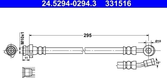 ATE 24.5294 0294.3 Bremseslange
