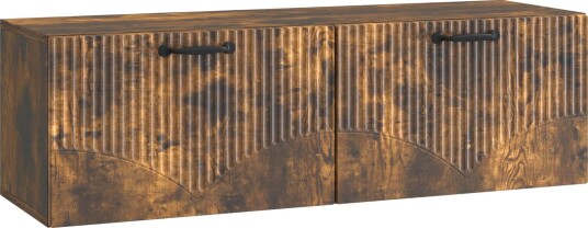 Vegghengt TV skap Røkt Eik 98 x 31 x 30 cm Konstruert tre Vegghengt TV skap Røkt Eik 98 x 31 x 30 cm Konstruert tre