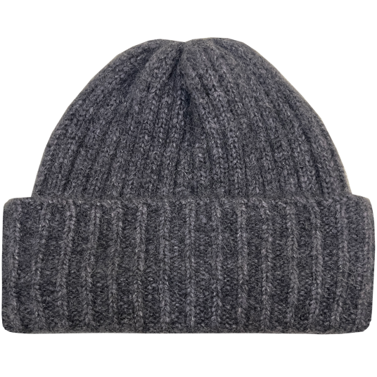 Lyra Beanie charcoal One Size Chunky alpaca rib beanie Lyra Beanie charcoal One Size Chunky alpaca rib beanie