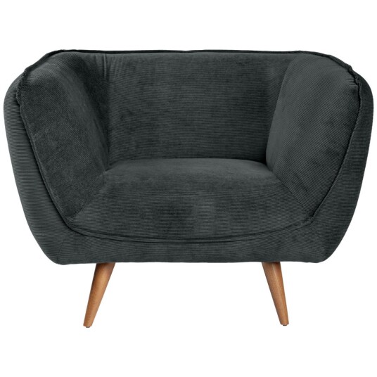 Vega VEGA Lenestol Kelso kordfløyel brune ben; 110x88x76 cm BxDxH ; Sete Antrasitt Ramme Bøk