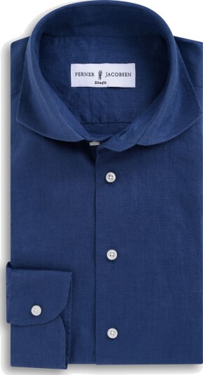 Ferner Jacobsen Regular linen shirt S blå herre