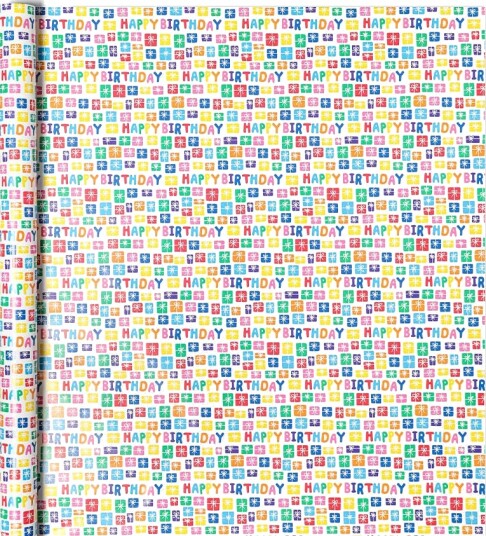 Gavepapir 5m Happy Birthday Presents