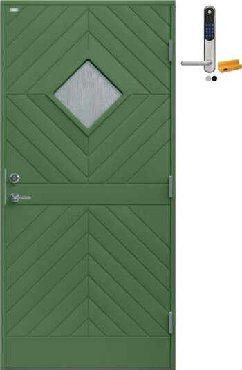 Ytterdør Diplomat Karin Cotswold Glass med Yale Doorman Classic Home