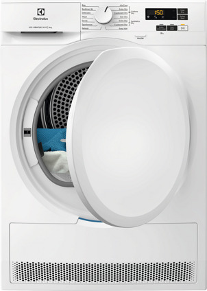 Electrolux Kondenstrommel 8 kg med SensiCare og Anticrease Hvit EDI610O85O Electrolux Kondenstrommel 8 kg med SensiCare og Anticrease Hvit EDI610O85O