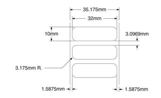 Zebra - labels - glossy - 13080 label(s) - 32 x 10 mm