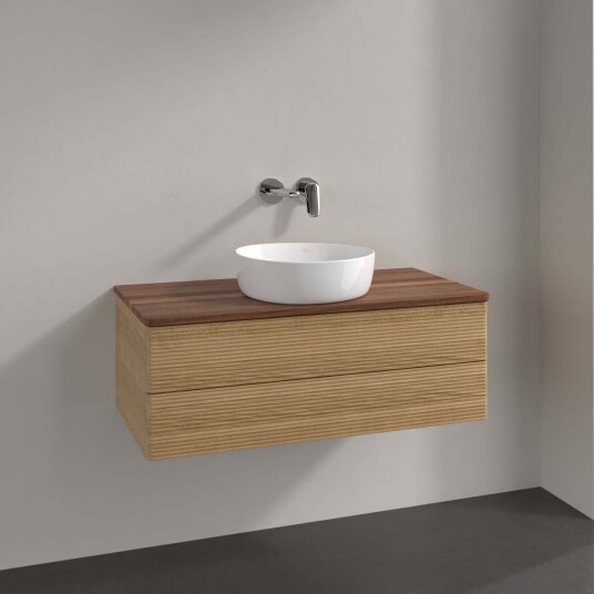 Villeroy & Boch Antao Servantskap med 2 skuffer 100x50x36 cm u/lys Eik/Valnøtt
