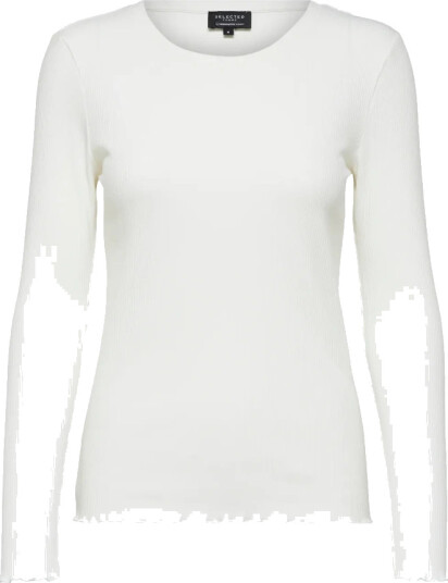 Selected Slfanna Ls Crew Neck Tee S Noos - White - S Selected Slfanna Ls Crew Neck Tee S Noos - White - S