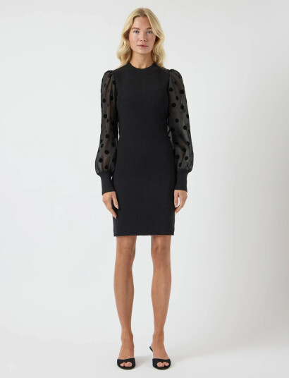 YAS Yasdotme Ls Knit Dress S. Noos - Black - XS YAS Yasdotme Ls Knit Dress S. Noos - Black - XS