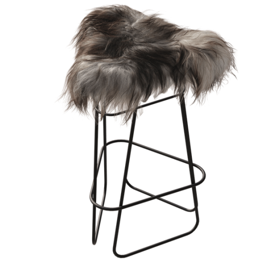 Cuero Iceland Barstol 65 cm Sort / Wild Grey