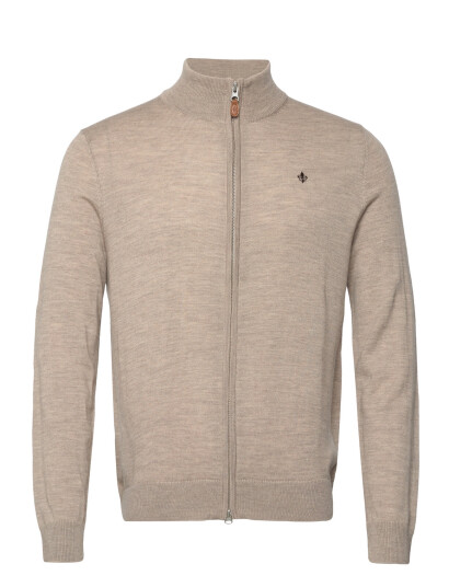 Morris Merino Zip Cardigan - Beige - S Morris Merino Zip Cardigan - Beige - S