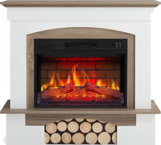 Artiflame Woodley - Klassisk Elpeis - Hvit / Grå Eik (ELP-40-164-AF23BS)
