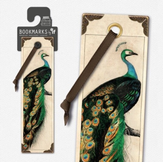 Vintage Bookmarks Peacock