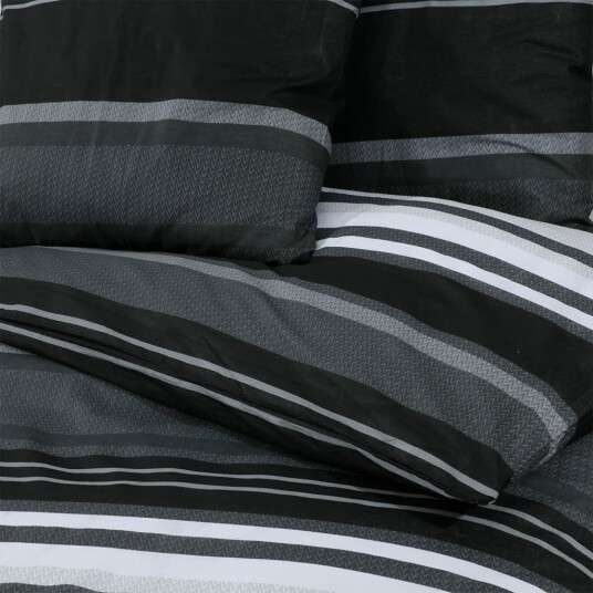  Sengesett svart og hvit 200x220 cm bomull 8720845432935