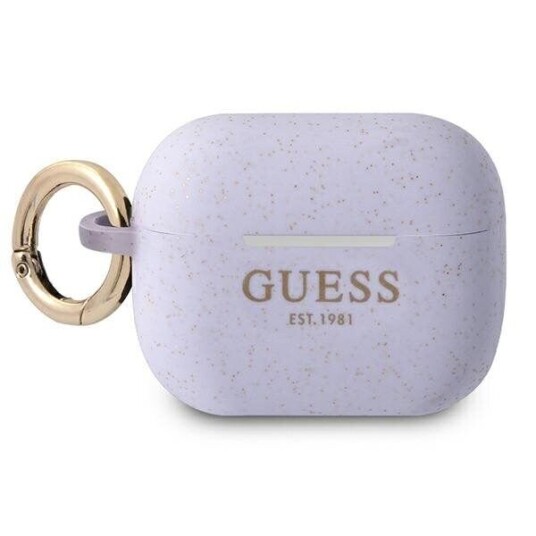 Guess Guapsggeu Silikon Glitter Beskyttelsesdeksel For Airpods Pro Lilla