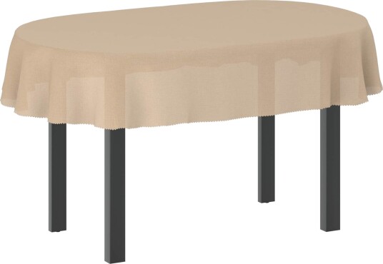 vidaXL Bordduk Oval Beige 130 x 180 cm