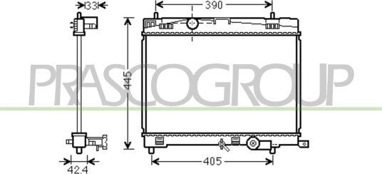 PRASCO TY325R005 Radiator motorkjøling PRASCO TY325R005 Radiator motorkjøling