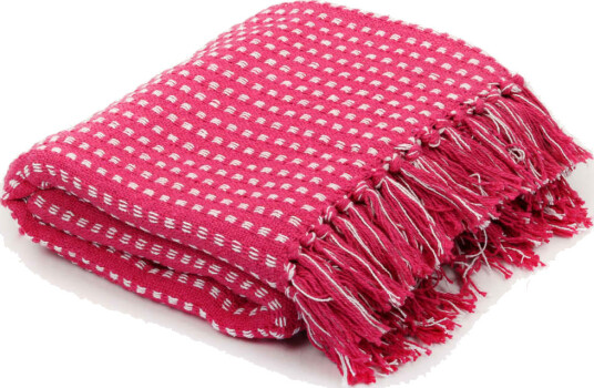 vidaXL Pledd bomull rutetmønster 160x210 cm rosa