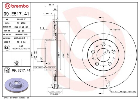 Bremseskive BREMBO 09.E517.41