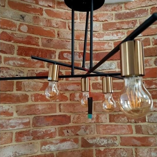 Italux Hengelampe/Taklampe Moderne Industri Normani Mdm3658/6 Bk+Bro 6Xe27 Italux