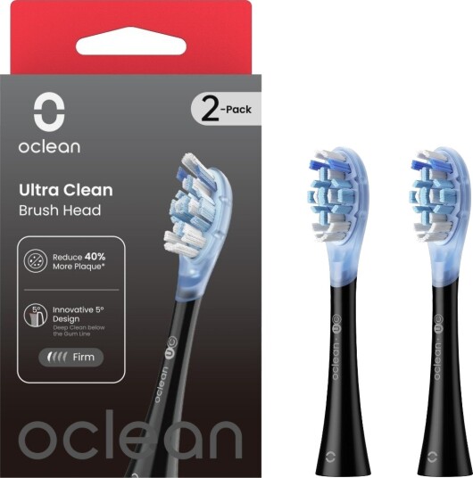 OCLEAN ULTRA CLEAN BØRSTEHODER 2 STK, SVART OCLEAN ULTRA CLEAN BØRSTEHODER 2 STK, SVART