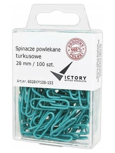 Victory Office Produkt Victory Office Kontorklipper 28Mm 100 Stk. Rund Pastell Turkis Hengende Plastbeholder
