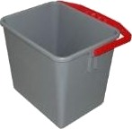 Spand 6 Ltr Med Hank Firkantet Grå/Rød,Stk