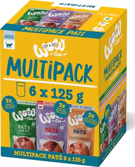 Wow Cat Våtfôr Adult Mix Mix 3 Sorter 6 X 125 G Wow Cat Våtfôr Adult Mix Mix 3 Sorter 6 X 125 G