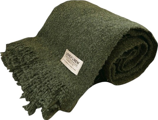 Lovely Linen Teppe Curly i bouclé Grønn