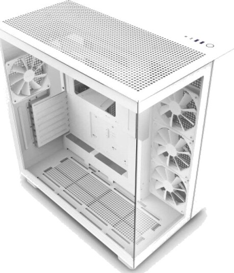 NZXT H9 Flow Midi Tower Kabinett - Hvit - ATX, Micro-ATX, Mini-ITX Støtte