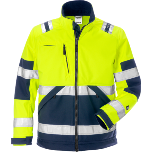 Fristads Softshelljacka 4083 Wyh, Klass 2 Varsel Gul/marinblå 2xl Fristads Softshelljacka 4083 Wyh, Klass 2 Varsel Gul/marinblå 2xl