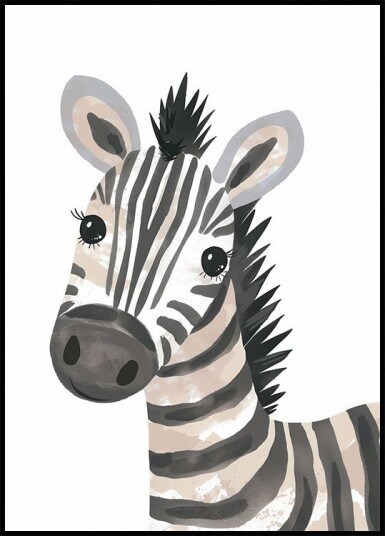 Sweet Zebra With Lashes Plakat Plakat / 30x40cm