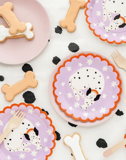 6 stk Dalmantiner Papptallerkener 18 cm Dog Party