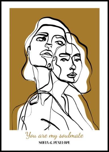 Line art of two women Plakat / 70x100