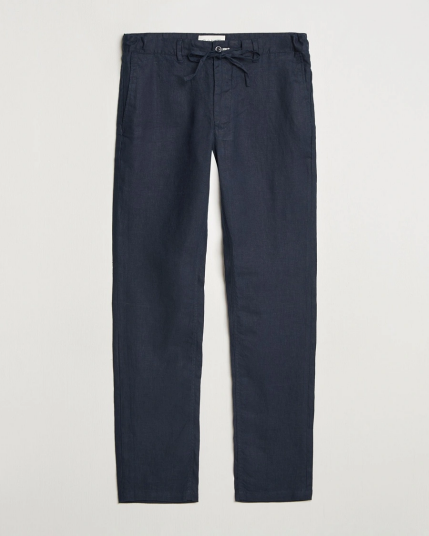 GANT Relaxed Linen Drawstring Pants Evening Blue