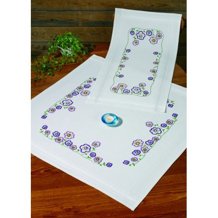 Permin Broderisett Blomster blomst 40x80cm