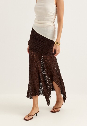 Bubbleroom Waterfall Asymmetric Lace Skirt Bubbleroom Waterfall Asymmetric Lace Skirt