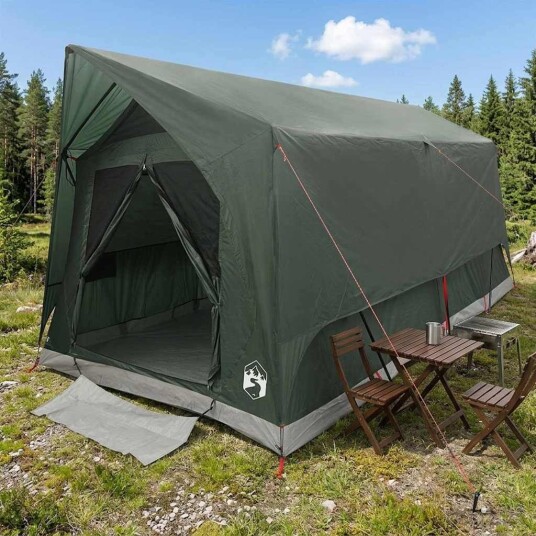telt 8 personers Army grønn Polyester og stål telt 8 personers Army grønn Polyester og stål