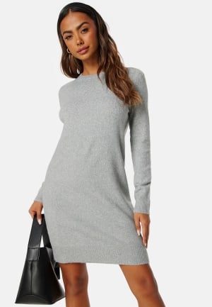 VERO MODA Doffy LS O-Neck Dress Light Grey Melange L