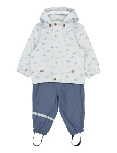 Petit Piao Ppdai Rainwear Set W. Susp. Blue 74