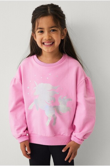 Ellos Collection Collegegenser med puffermer Rosa