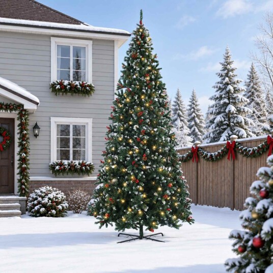 vidaXL Kunstig sammensatt juletre 400 cm 600 LED-lys Varmhvit