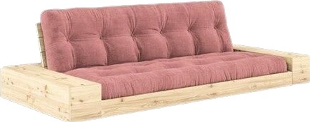 Karup Design Base Sovesofa med sideboks Klarlakkert furu/516 Rosa