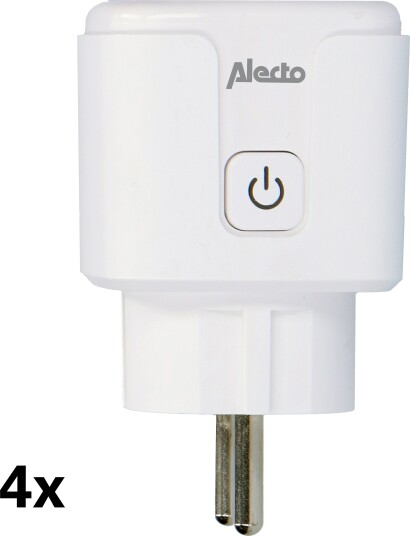 Alecto Smart-plug20 Wifi-stikkontakt med Energimåling - 16a, 3680w, Hvit - 4-pakning