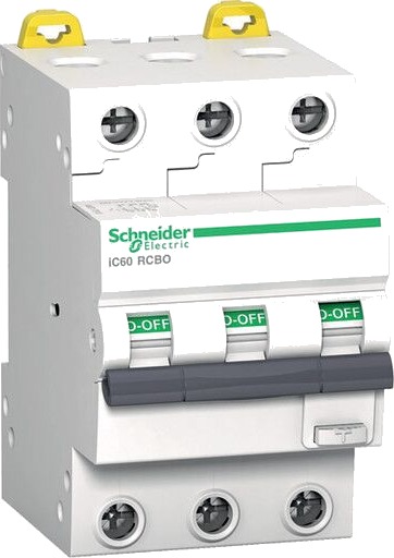 Schneider Electric Schneider Jordfeilautomat IC60 3P 10A 30MA C 10kA - 1600934